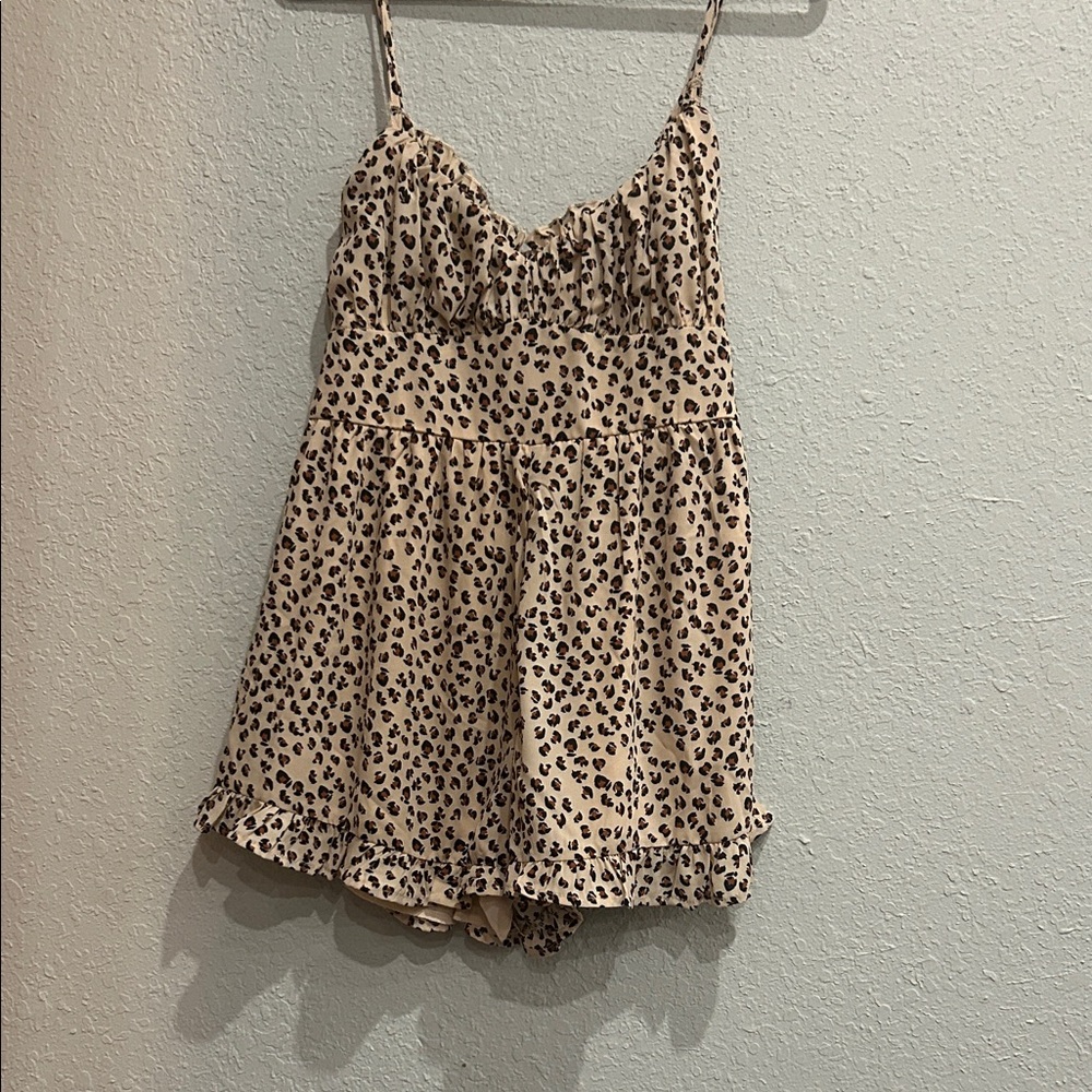 Trixxi Animal Print Ruffle Romper